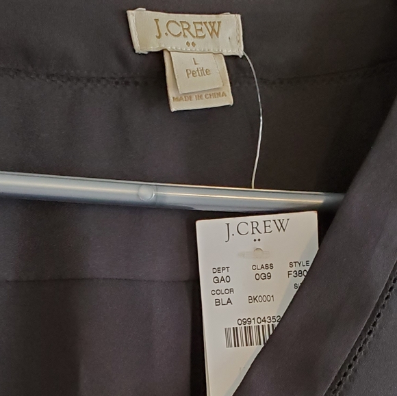 Black J-CREW Top Women Petite Large Blouse NWT - Picture 4 of 16